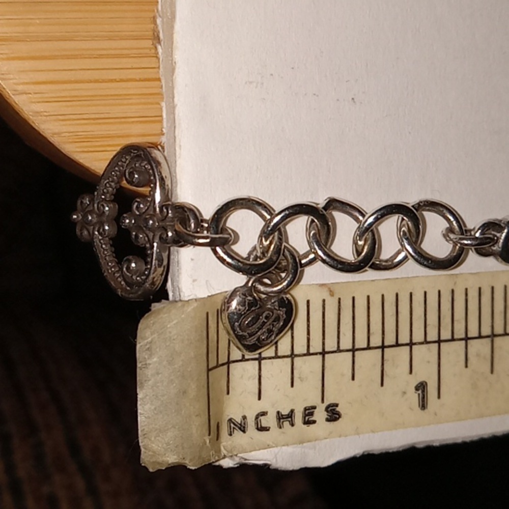 Brighton Scroll Hearts Silver Bracelet Adjustable - Picture 8 of 8